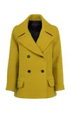 Martin Grant A-line Wool Pea Coat In Yellow