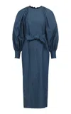 Martin Grant Balloon Sleeve Cotton Midi Dress