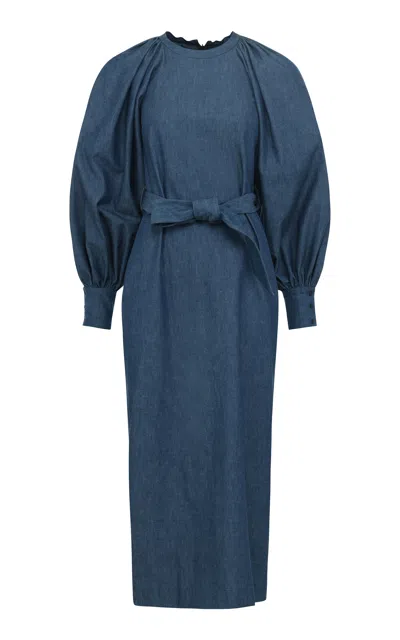 Martin Grant Balloon Sleeve Cotton Midi Dress