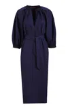 Martin Grant Balloon-sleeve Cotton Midi Dress In Blue