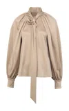 Martin Grant Balloon Sleeve Shirt In Brown