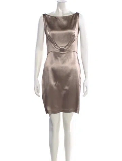 Pre-owned Martin Grant Bateau Neckline Mini Dress In Neutral