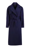 Martin Grant Belted Cotton Trench Coat In Blue