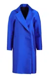 Martin Grant Cocoon Silk-blend Coat In Blue