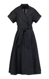 Martin Grant Cotton Wrap Dress In Dark Grey