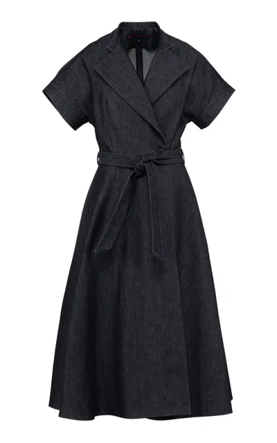 Martin Grant Cotton Wrap Dress In Dark Grey