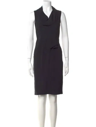 Pre-owned Martin Grant Cowl Neck Knee-length Dress In Black