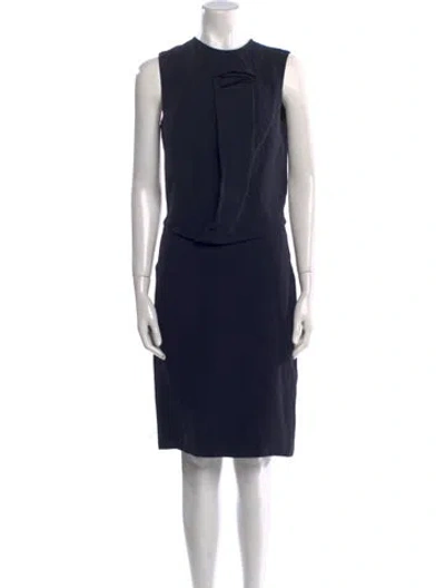 Pre-owned Martin Grant Crew Neck Knee-length Dress In Blue