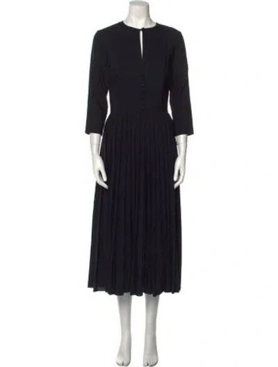 Pre-owned Martin Grant Crew Neck Long Dress In Black