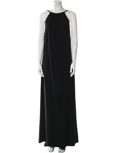 Pre-owned Martin Grant Crew Neck Long Dress In Black