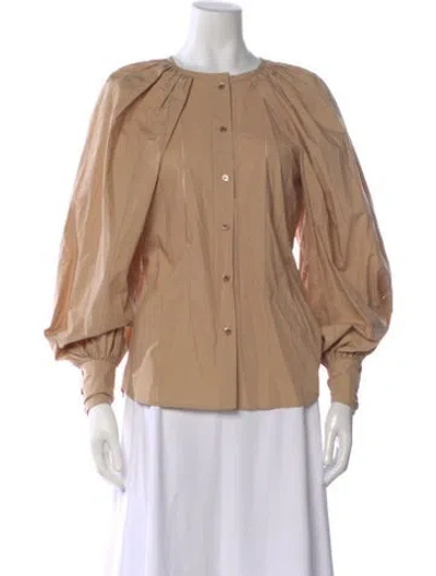 Pre-owned Martin Grant Crew Neck Long Sleeve Blouse In Neutral
