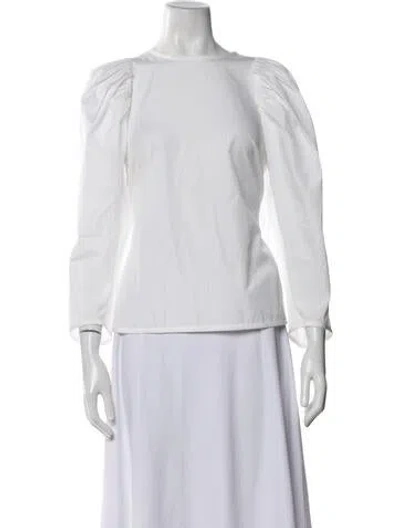 Pre-owned Martin Grant Crew Neck Long Sleeve Top In White