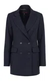 Martin Grant Double-breasted Wool Blazer In Navy