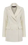 Martin Grant Double-breasted Wool Blazer In White