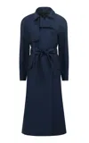 Martin Grant Double-breasted Wool Trench Coat In Blue