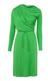 Martin Grant Draped Long Sleeve Dress In Green