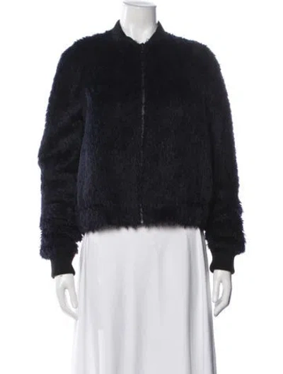 Pre-owned Martin Grant Faux Fur Bomber Jacket In Black