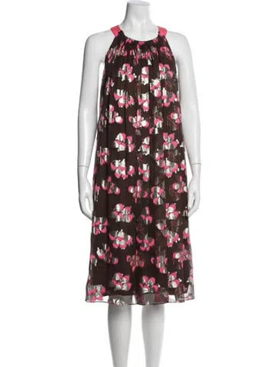 Pre-owned Martin Grant Floral Print Midi Length Dress In Multi