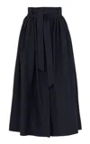 Martin Grant Gathered Wool Midi Skirt In Navy