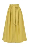Martin Grant Gathered Wool Midi Skirt In Yellow