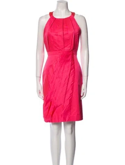Pre-owned Martin Grant Halterneck Knee-length Dress In Pink