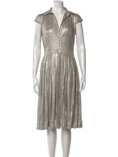 Pre-owned Martin Grant Linen Midi Length Dress In Neutral