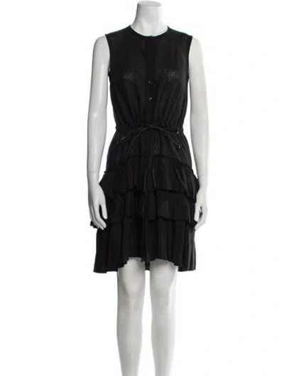 Pre-owned Martin Grant Linen Mini Dress In Black