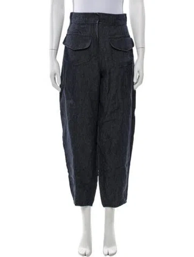 Pre-owned Martin Grant Linen Wide Leg Pants In Blue