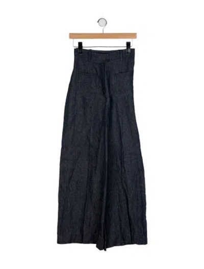 Pre-owned Martin Grant Linen Wide Leg Pants In Gray