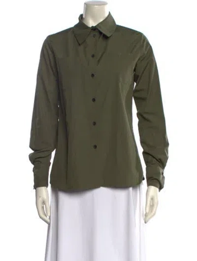 Pre-owned Martin Grant Long Sleeve Button-up Top In Green