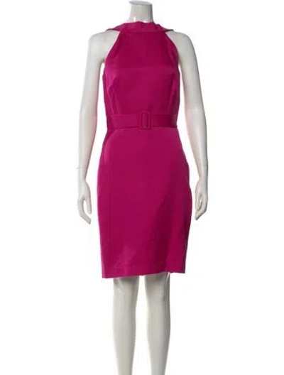 Pre-owned Martin Grant Mock Neck Knee-length Dress In Purple