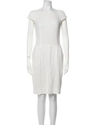 Pre-owned Martin Grant Patterned Knee-length Dress In White