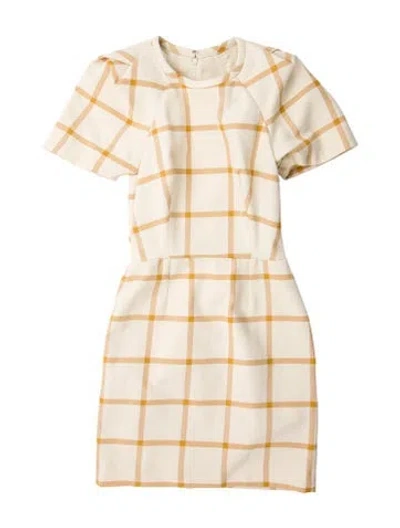 Pre-owned Martin Grant Plaid Print Mini Dress In Neutral