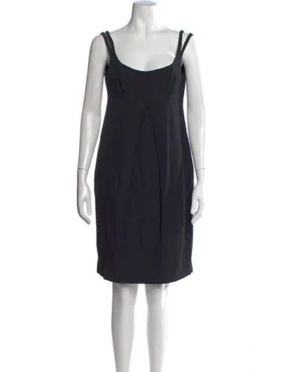 Pre-owned Martin Grant Scoop Neck Knee-length Dress In Black