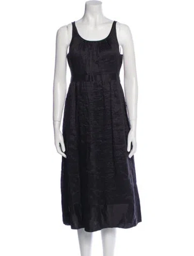 Pre-owned Martin Grant Scoop Neck Midi Length Dress In Black