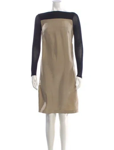 Pre-owned Martin Grant Silk Knee-length Dress In Neutral