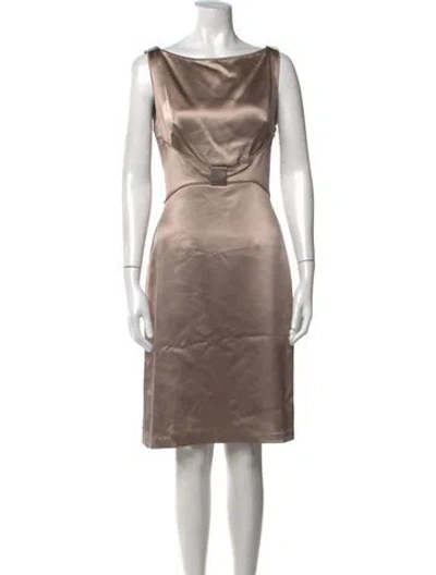 Pre-owned Martin Grant Silk Knee-length Dress In Neutrals