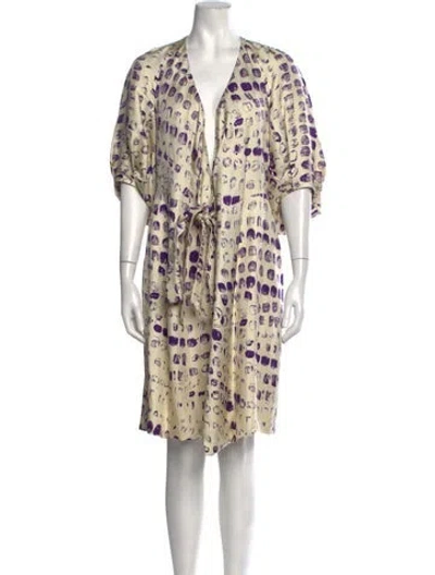 Pre-owned Martin Grant Silk Knee-length Dress In Neutrals