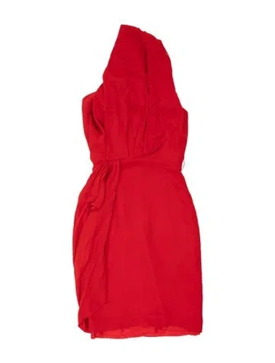 Pre-owned Martin Grant Silk Midi Length Dress In Red