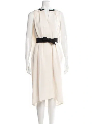 Pre-owned Martin Grant Silk Midi Length Dress W/ Tags In Neutral