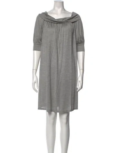 Pre-owned Martin Grant Silk Mini Dress In Grey