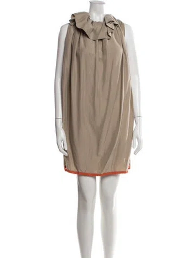 Pre-owned Martin Grant Silk Mini Dress In Neutral