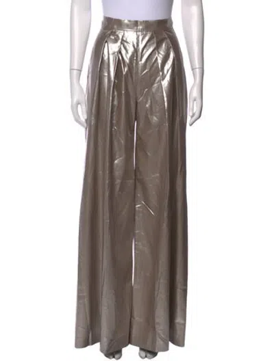 Pre-owned Martin Grant Silk Wide Leg Pants W/ Tags In Metallic/neutrals