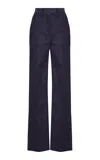 Martin Grant Sofia Straight Cut Cotton Pants In Dark Grey