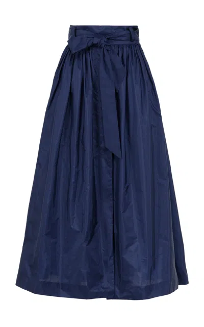 Martin Grant Specialorder-gathered Wool Silk Skirt In Blue
