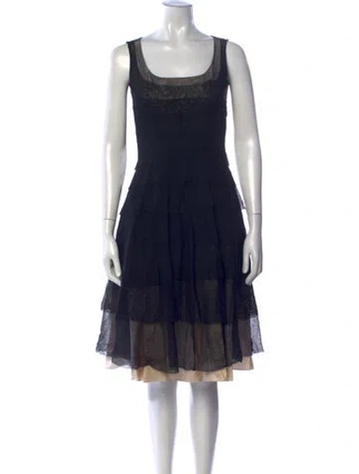 Pre-owned Martin Grant Square Neckline Knee-length Dress In Blue