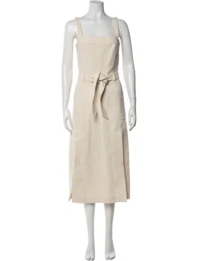 Pre-owned Martin Grant Square Neckline Midi Length Dress W/ Tags In Neutral