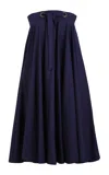 Martin Grant Strapless Cotton Midi Dress In Blue