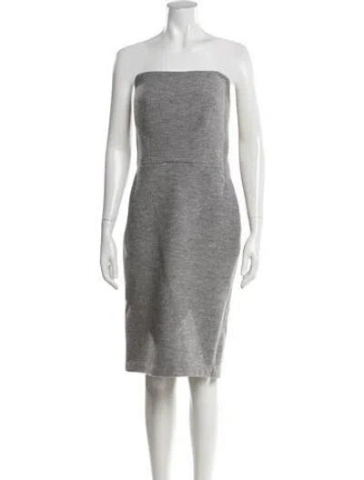Pre-owned Martin Grant Strapless Knee-length Dress In Grey