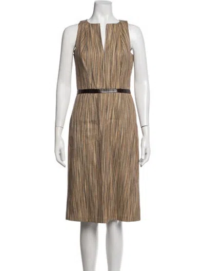 Pre-owned Martin Grant Striped Knee-length Dress In Neutrals